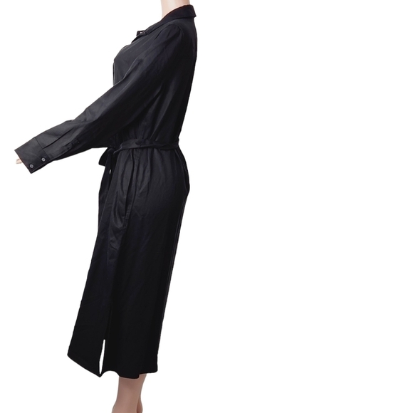 Nwt Banana Republic Black Midi Shirt Dress Size: LT - Picture 7 of 15